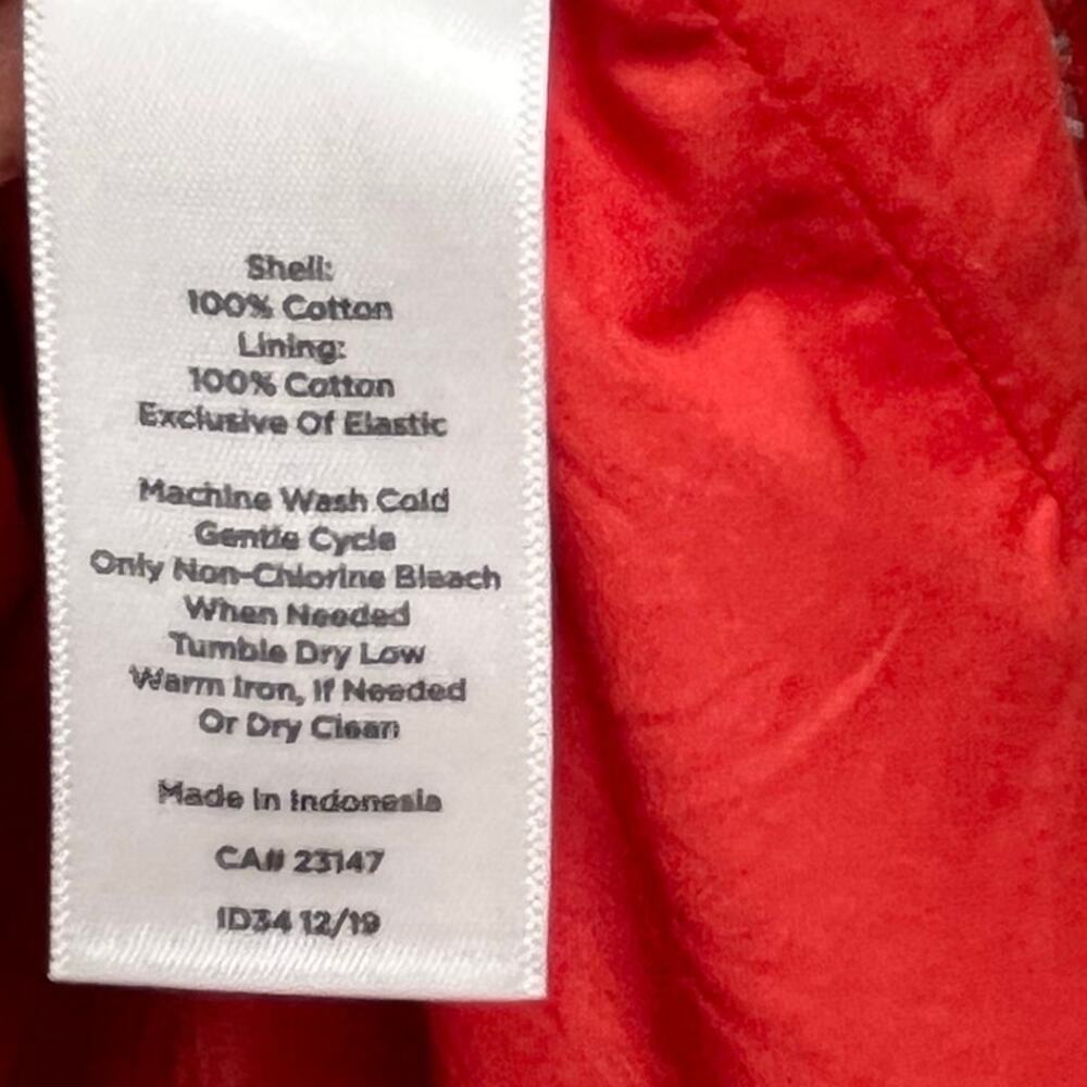 Talbots Women Fit & Flare Midi Dress 16 Red Oasis Palm Print Tropical Cotton - Picture 9 of 9